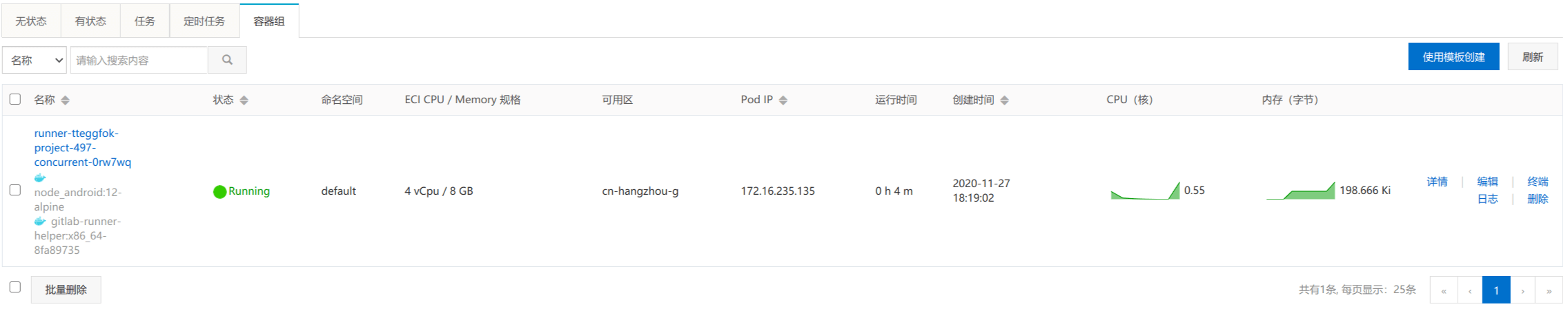 k8s serverless页面输出