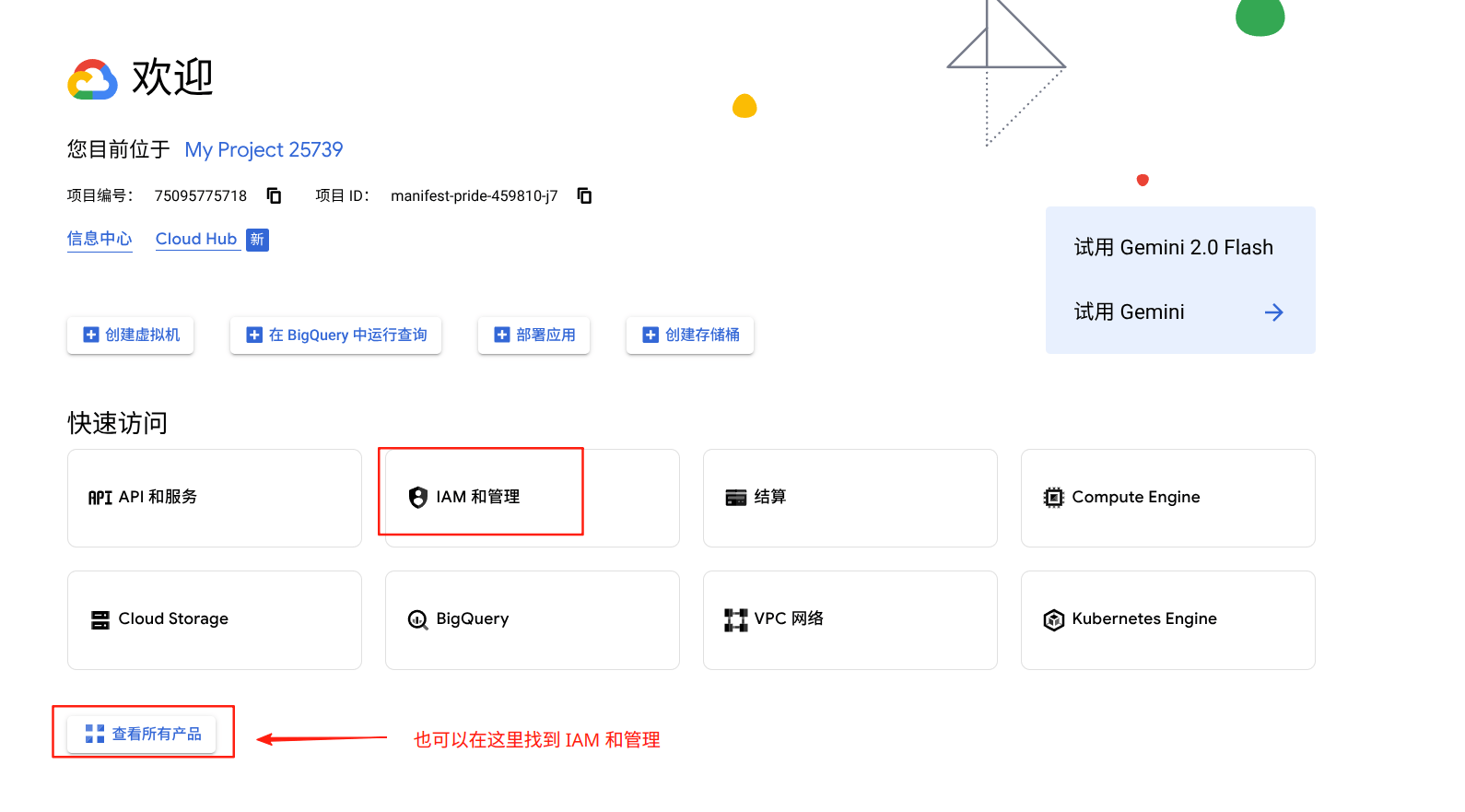 进入 IAM 和管理
